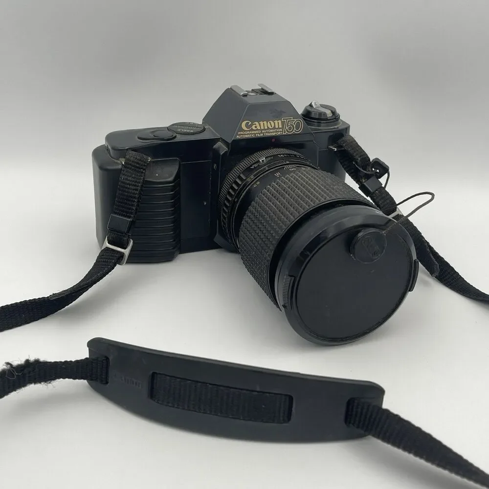 Canon T50 35mm SLR Film Camera With Lens - Untested As Is For Parts / Repair